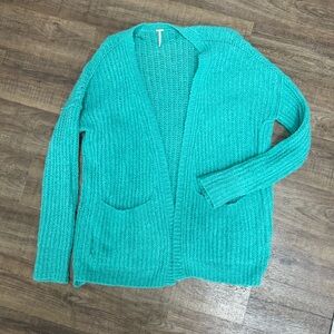 FREE PEOPLE Weekend Getaway Open Front Knit Cardigan